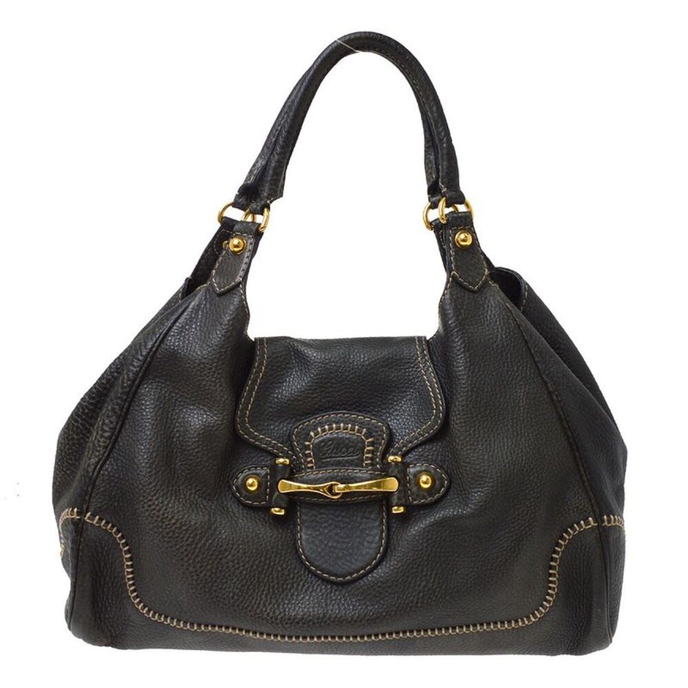 Gucci New Pelham Tote Leather Black Leather Handbag